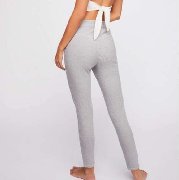 Free People Conductor Striped Ankle Skinny Jeans - Picture 2 of 8